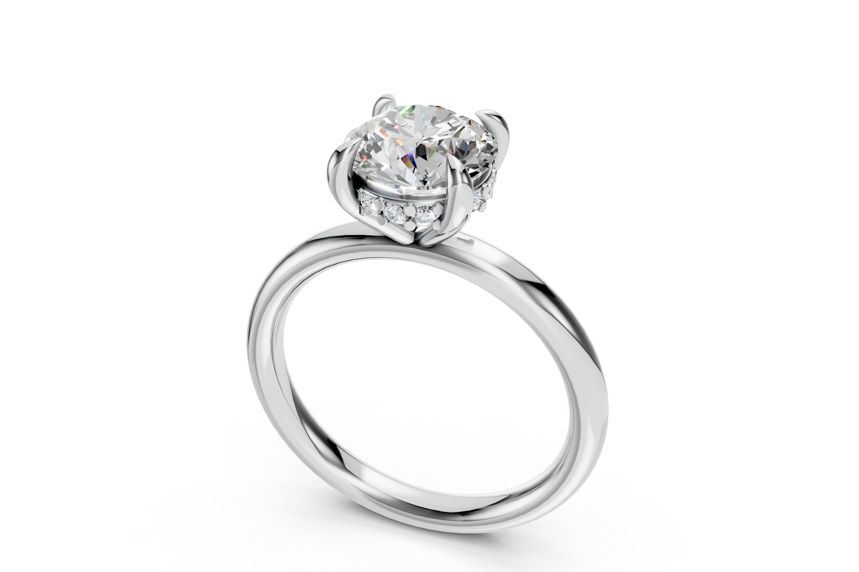 Exquisite Platinum Oval Diamond Halo Ring (US Size 6)